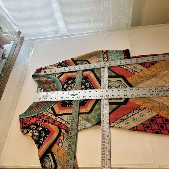 Flying Tomato Geometric Pattern Sweater Dress Mini Multicolor Small Mandala - Picture 4 of 7